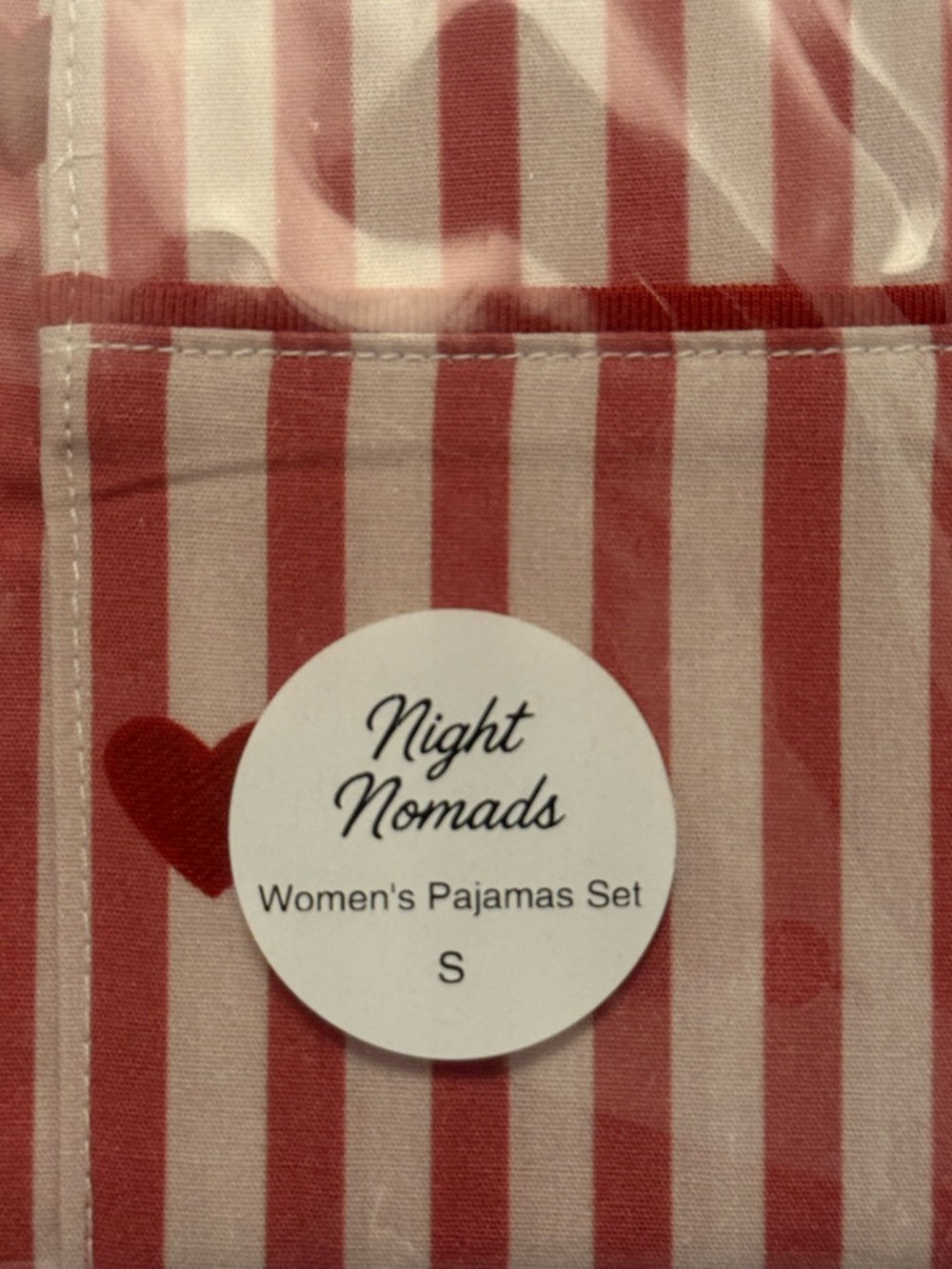 Women's Red & White Striped Pajama Set